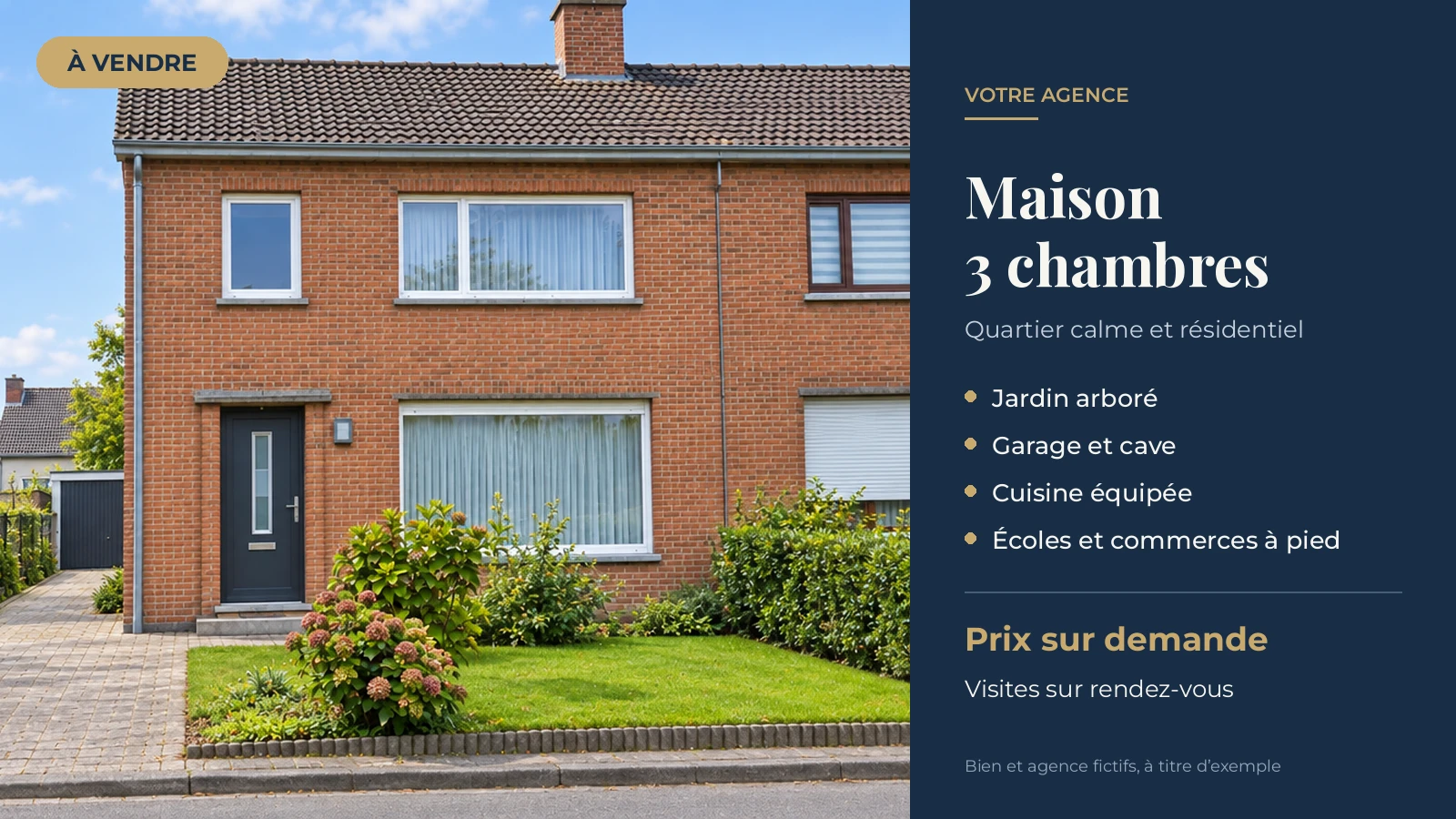 Après : annonce immobilière composée, photo lumineuse et informations mises en avant.